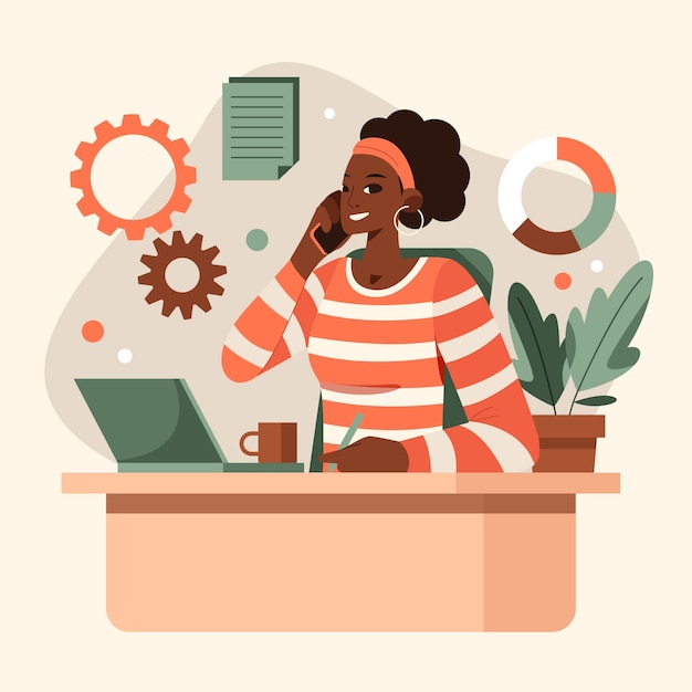 Flat illustration for secretary's day celebration