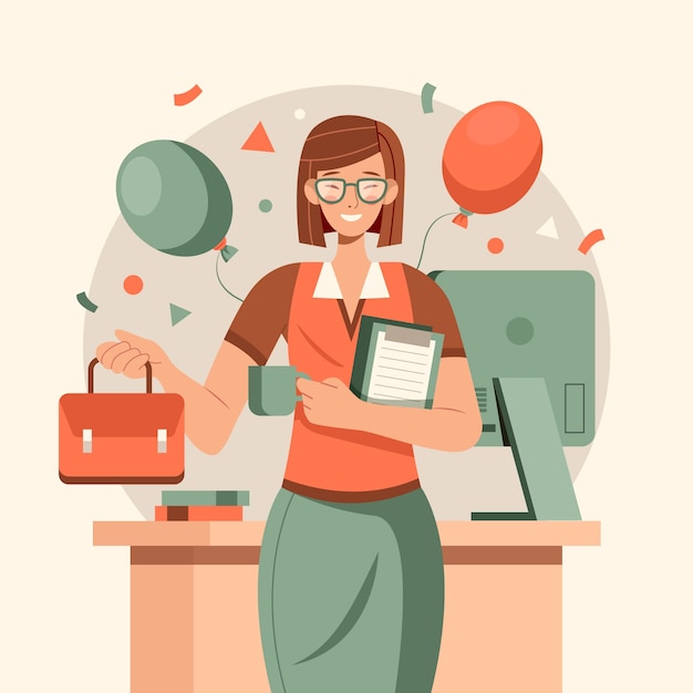 Free Vector flat illustration for secretary's day celebration