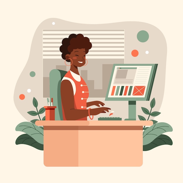 Flat illustration for secretary's day celebration