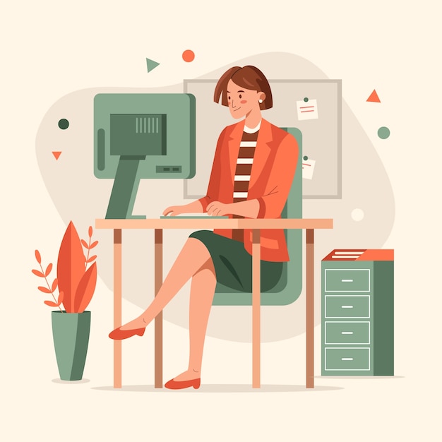 Free Vector flat illustration for secretary's day celebration