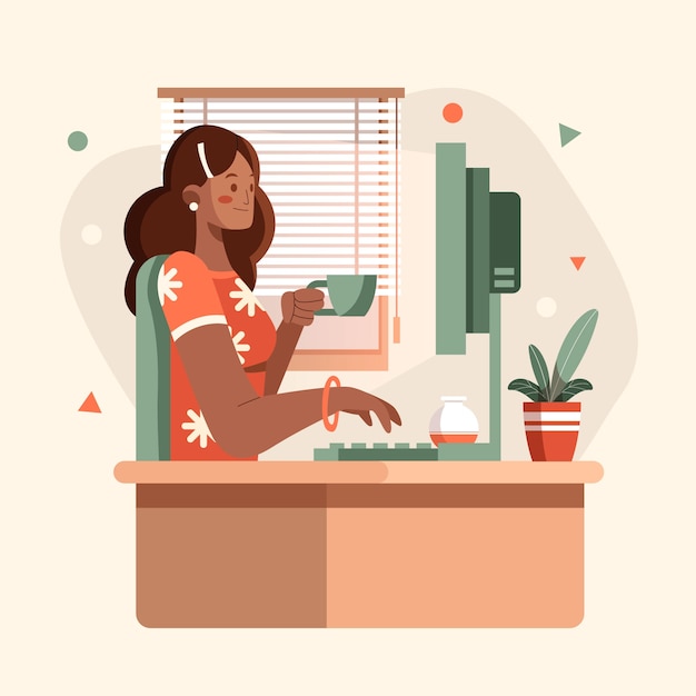 Flat illustration for secretary's day celebration