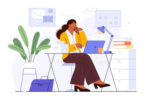 Flat illustration for secretary's day celebration