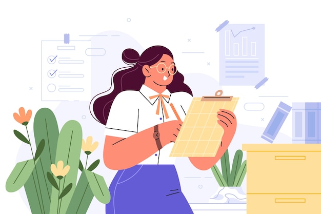 Flat illustration for secretary's day