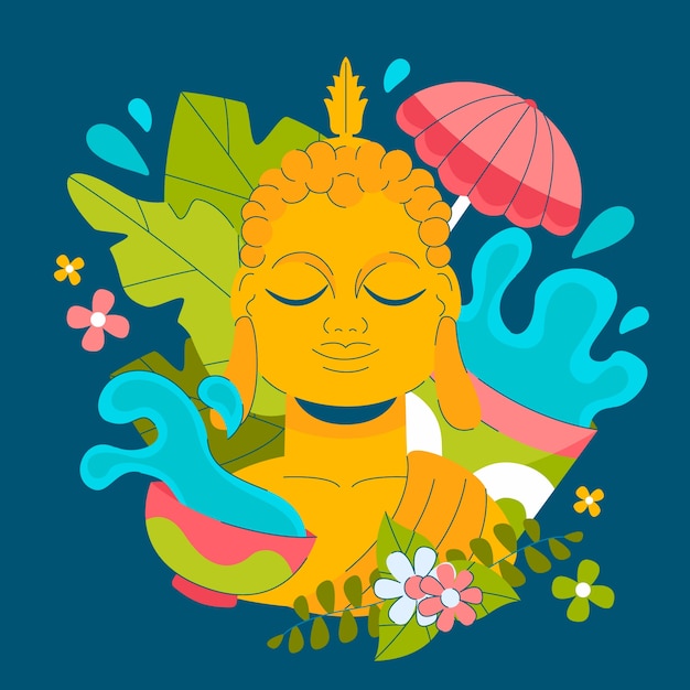 Free Vector flat illustration for songkran water festival celebration