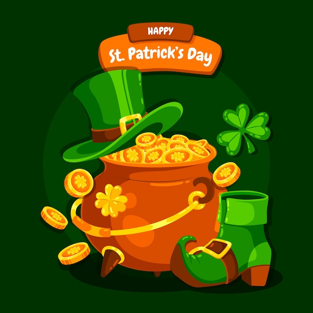 Free Vector flat illustration for st patricks day celebration