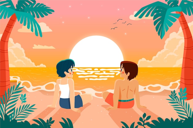 Flat illustration for summer season