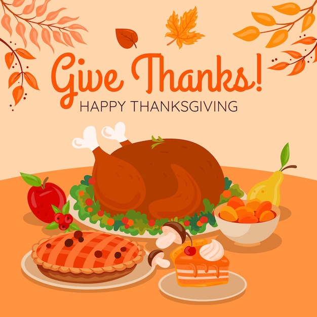 Free Vector flat illustration for thanksgiving day celebration