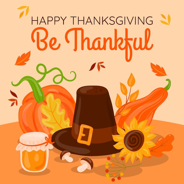 Flat illustration for thanksgiving day celebration