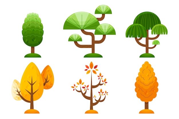 Flat illustration of trees