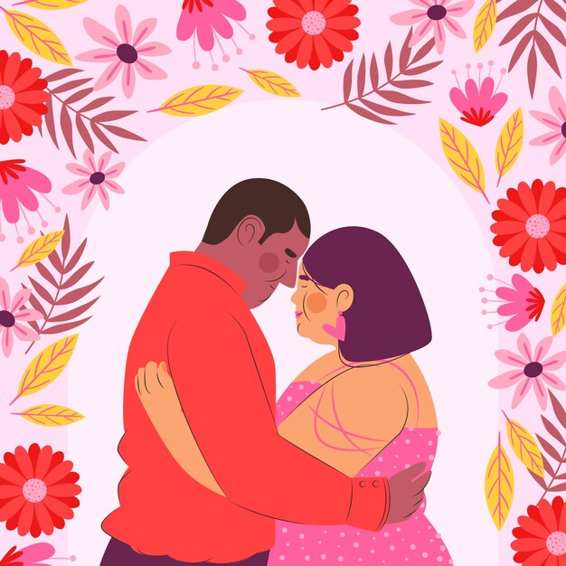 Flat illustration for valentine's day celebration