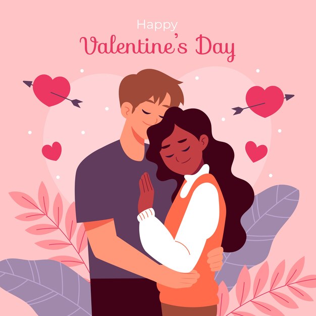 Flat illustration for valentines day celebration