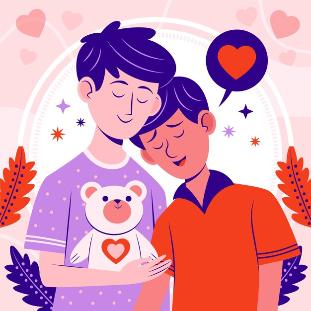 Flat illustration for valentines day