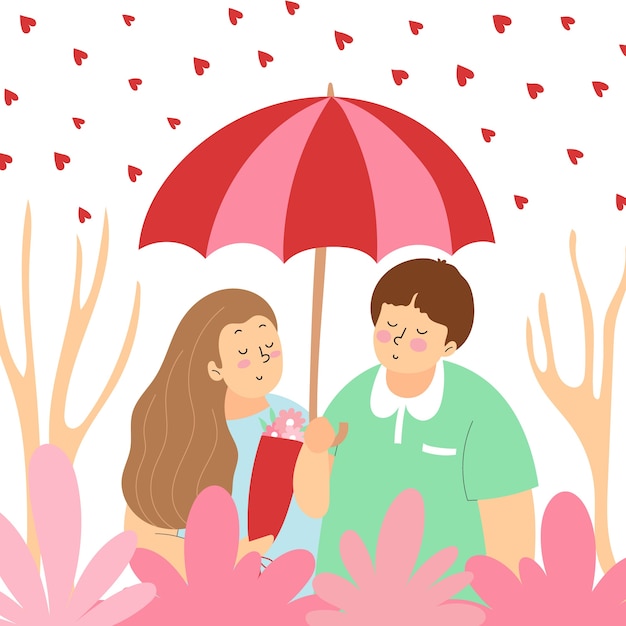 Flat illustration for valentines day