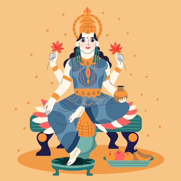 Free vector flat illustration for vasant panchami festival