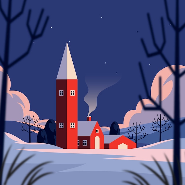 Free Vector flat illustration for winter season celebration