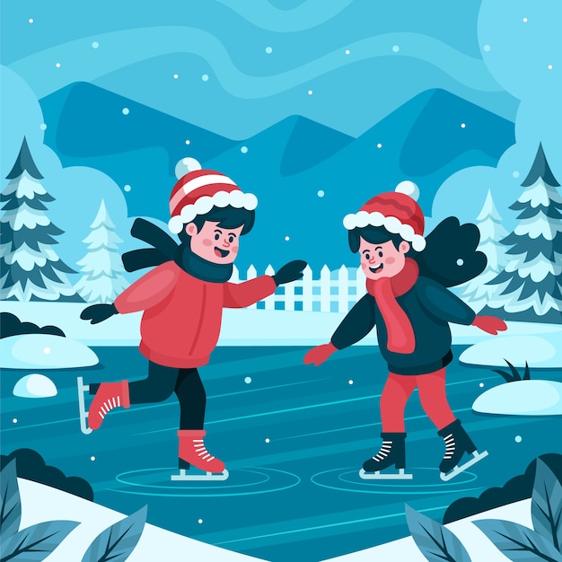 Free Vector flat illustration for winter season celebration