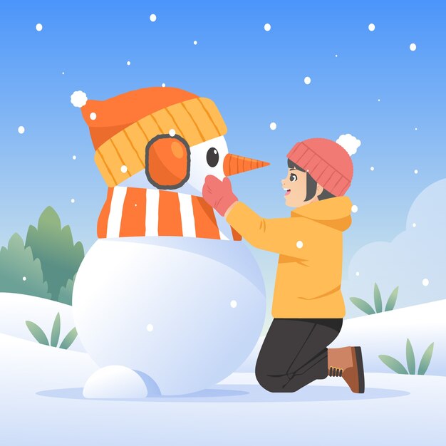 Flat illustration for winter season