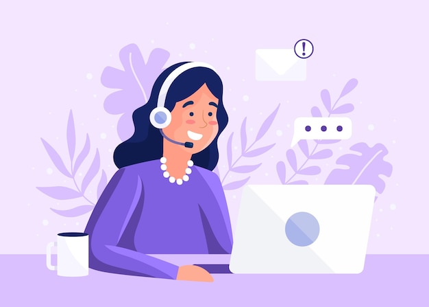 Flat illustration woman customer support