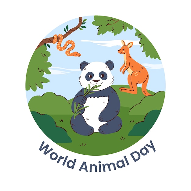 Free Vector flat illustration for world animal day celebration