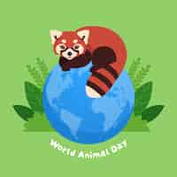 Free vector flat illustration for world animal day celebration