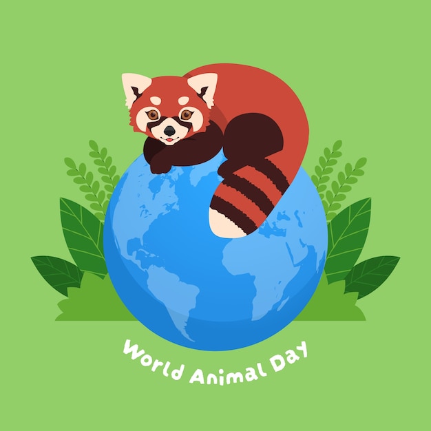 Free Vector flat illustration for world animal day celebration