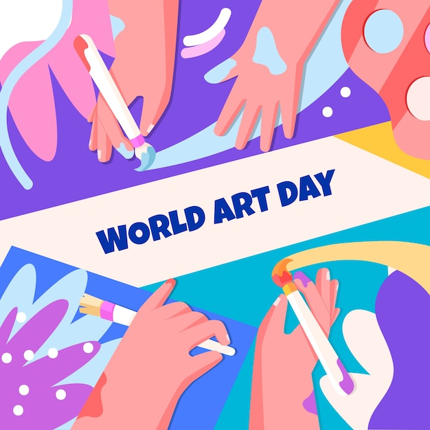 Free Vector flat illustration for world art day