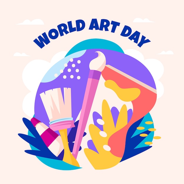 Flat illustration for world art day