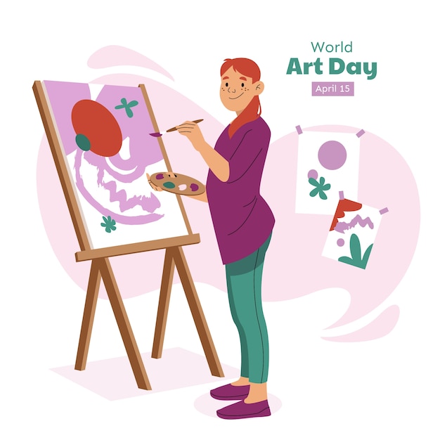 Flat illustration for world art day