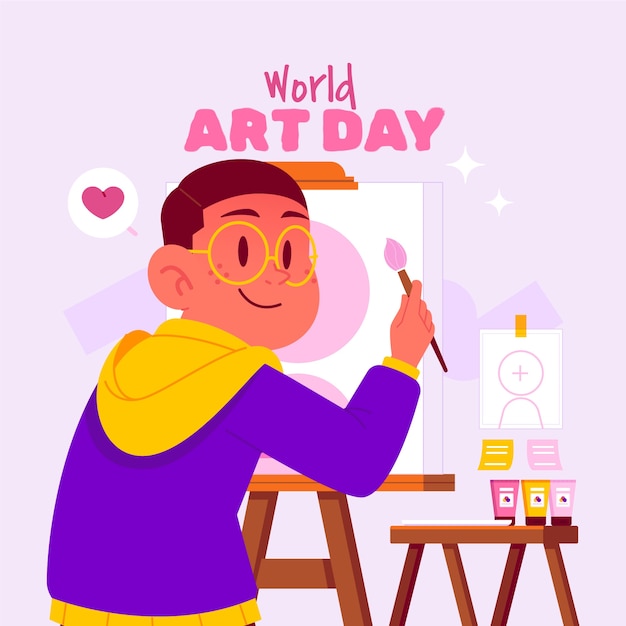 Flat illustration for world art day