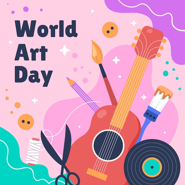 Free Vector flat illustration for world art day