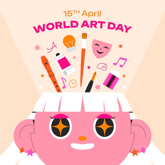 Free Vector flat illustration for world art day