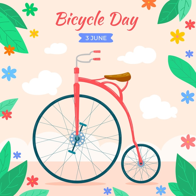 Free Vector flat illustration for world bicycle day celebration