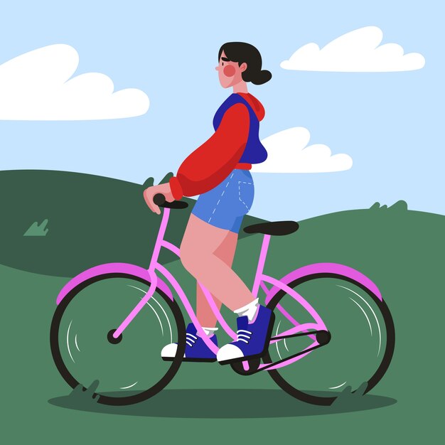 Flat illustration for world bicycle day celebration