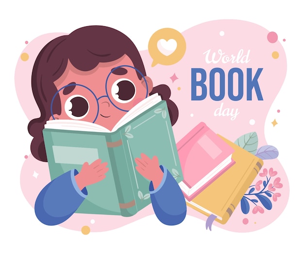 Flat illustration for world book day celebration