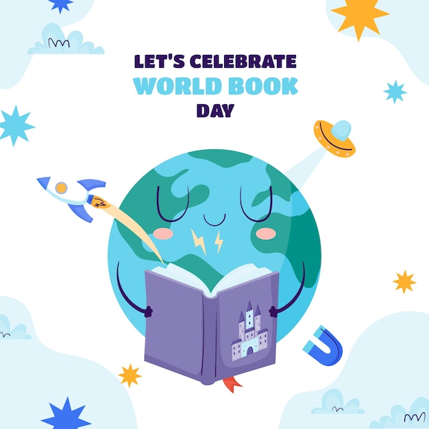 Free Vector flat illustration for world book day celebration