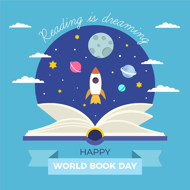 Free Vector flat illustration of world book day