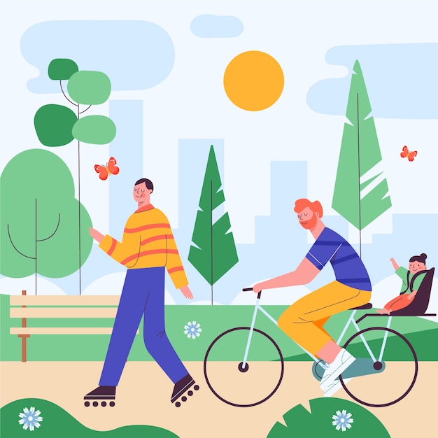 Flat illustration for world car free day