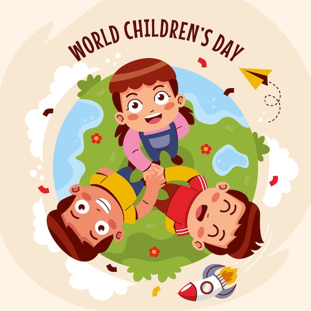 Free Vector flat illustration for world children's day celebration