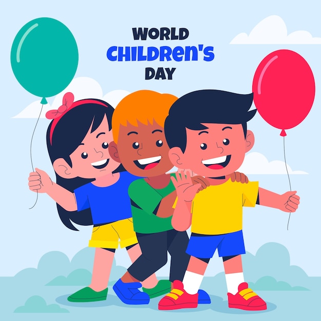 Flat illustration for world children's day celebration