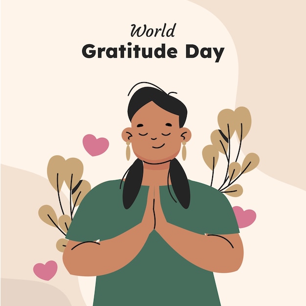 Flat illustration for world gratitude day