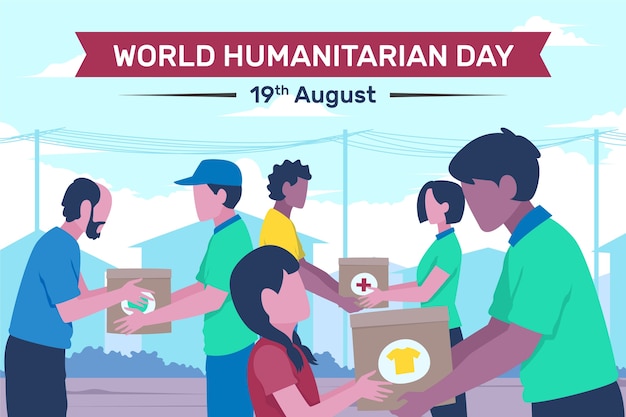 Free Vector flat illustration for world humanitarian day