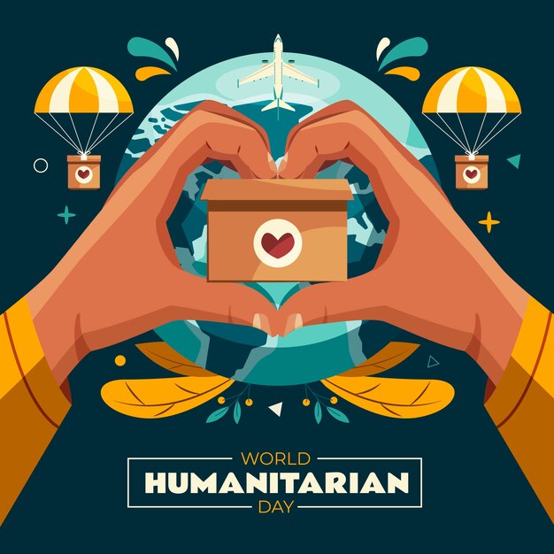 Flat illustration for world humanitarian day