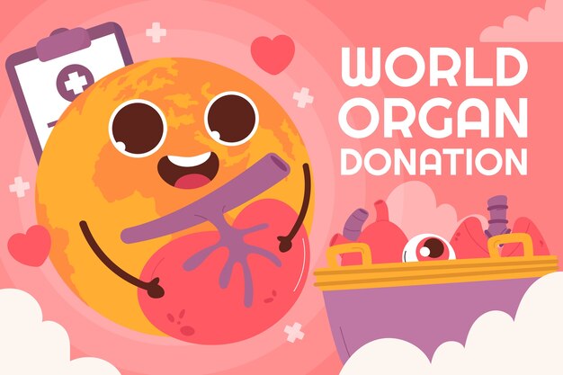 Flat illustration for world organ donation day