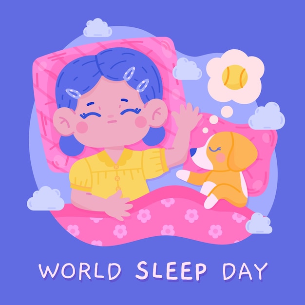 Flat illustration for world sleep day