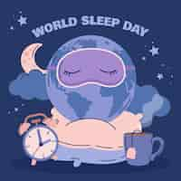 Free vector flat illustration for world sleep day