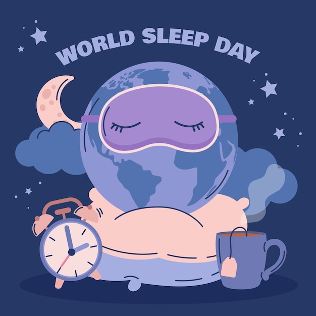 Flat illustration for world sleep day