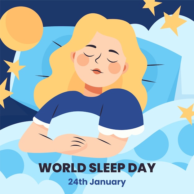 Flat illustration for world sleep day