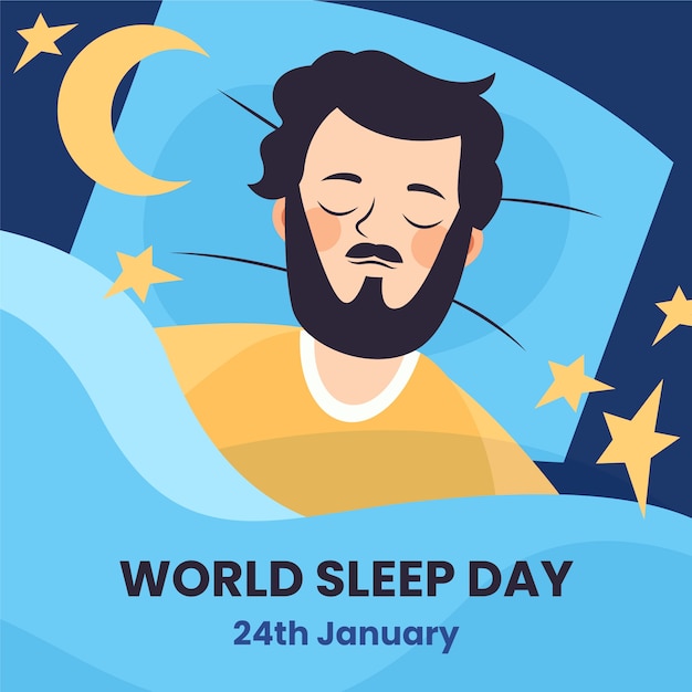 Flat illustration for world sleep day