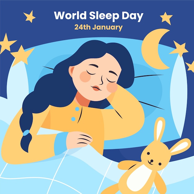 Flat illustration for world sleep day