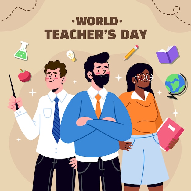 Flat illustration for world teachers day